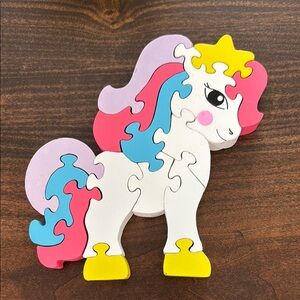Colorful Unicorn Wooden Puzzle for Kids